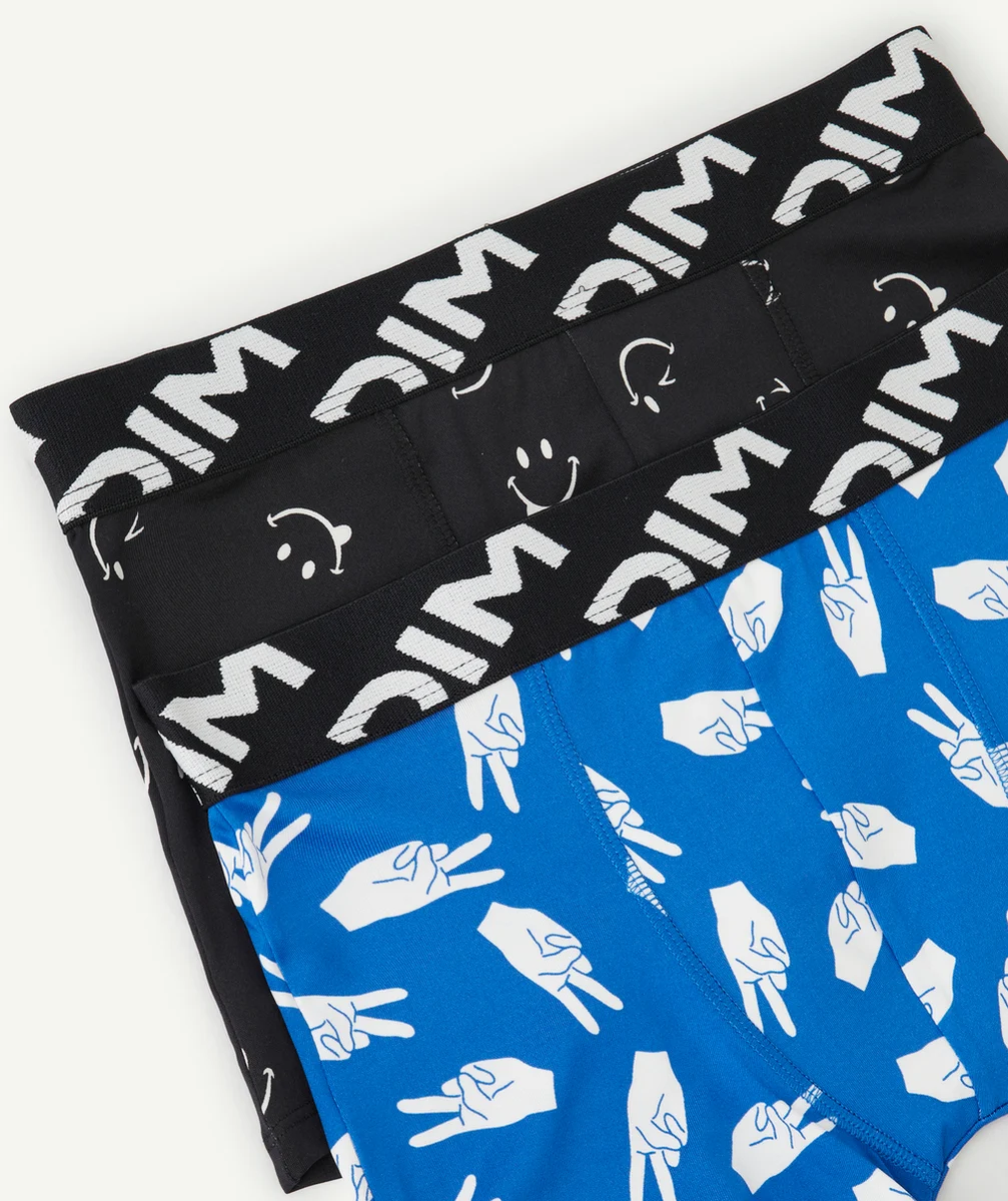 DIMLOT DE 2 BOXERS EN MICROFIBRE RECYCLÉ IMPRIMÉ PEACE