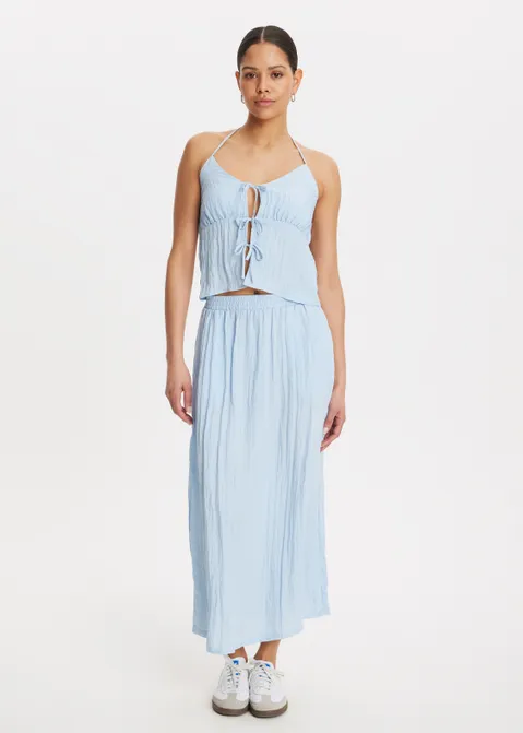 Midi rok geplooid blauw (BLW.L)