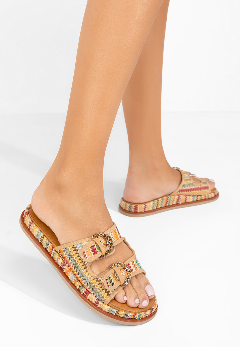 Mules plates femme multicolores Rufyna