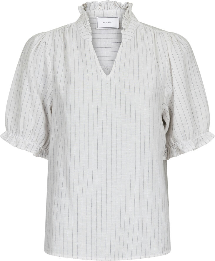 Neo Noir Odesa Simple Stripe Blouse Off white