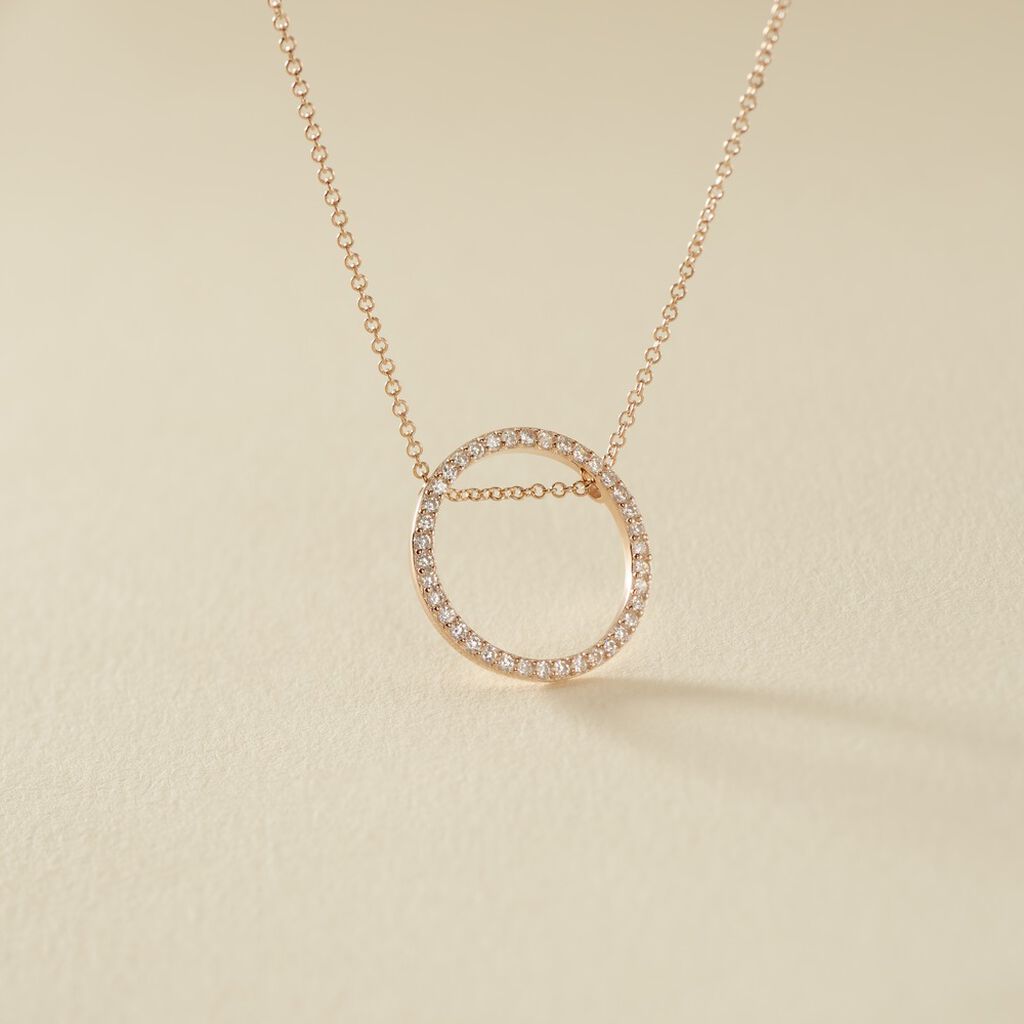 Collier Alysone Argent Rose Oxyde De Zirconium