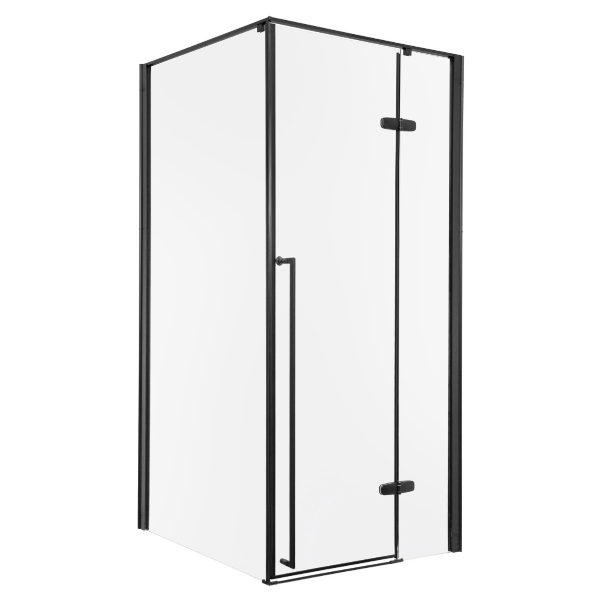 Kerra Long douche zijwand voor douchedeur zwart 90cm