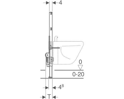 GEBERIT Duofix wandelement voor bidet 82 cm 111.515.00.1