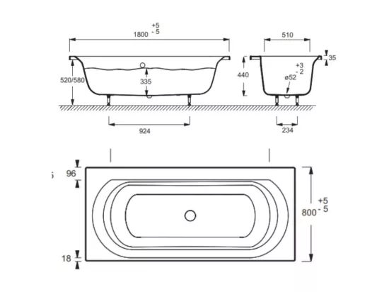 Pack baignoire droite 180 x 80 JACOB DELAFON Elise + tablier angle + mitigeur bain Aimé noir + pare bain noir + vidage