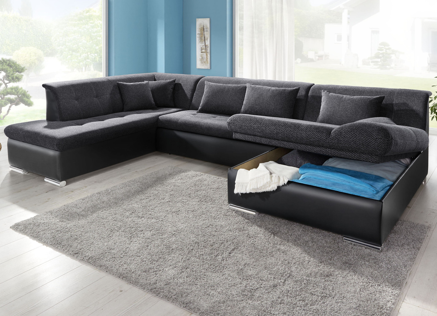 Wohnlandschaft mit Bettfunktion