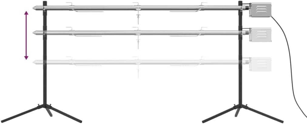 vidaXL Barbecue Automatique et Moteur Acier Inoxydable 150x46,5x82,5cm, Gril, Gril Fumeur, Gril extérieur, Gril à Charbon de Bois, Gril électrique