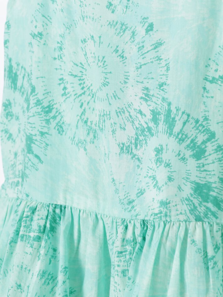 Vestido estampado com costas cruzadas - Verde Água