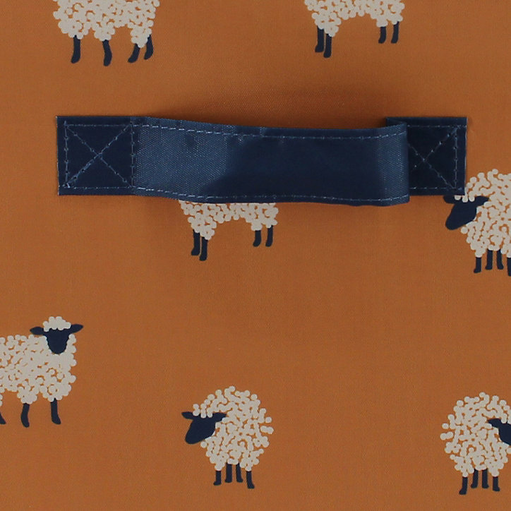 Panier de rangement pliable en cube Norasia orange et motif moutons