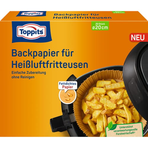 Toppits® Backpapier für Heißluftfritteusen