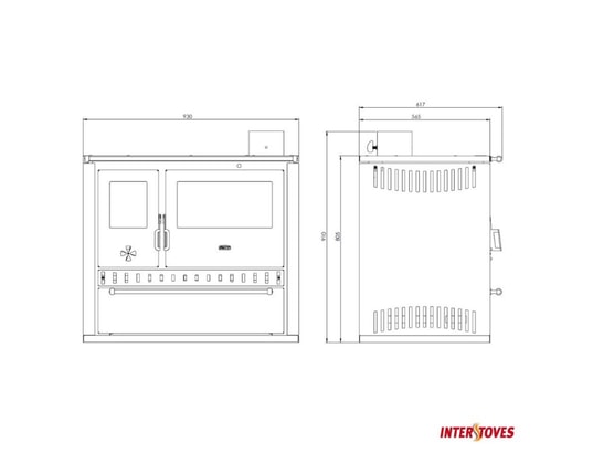 INTERSTOVES - Poêle à bois Cuisinière à bois gt fi s dr | sortie côté droit - acier