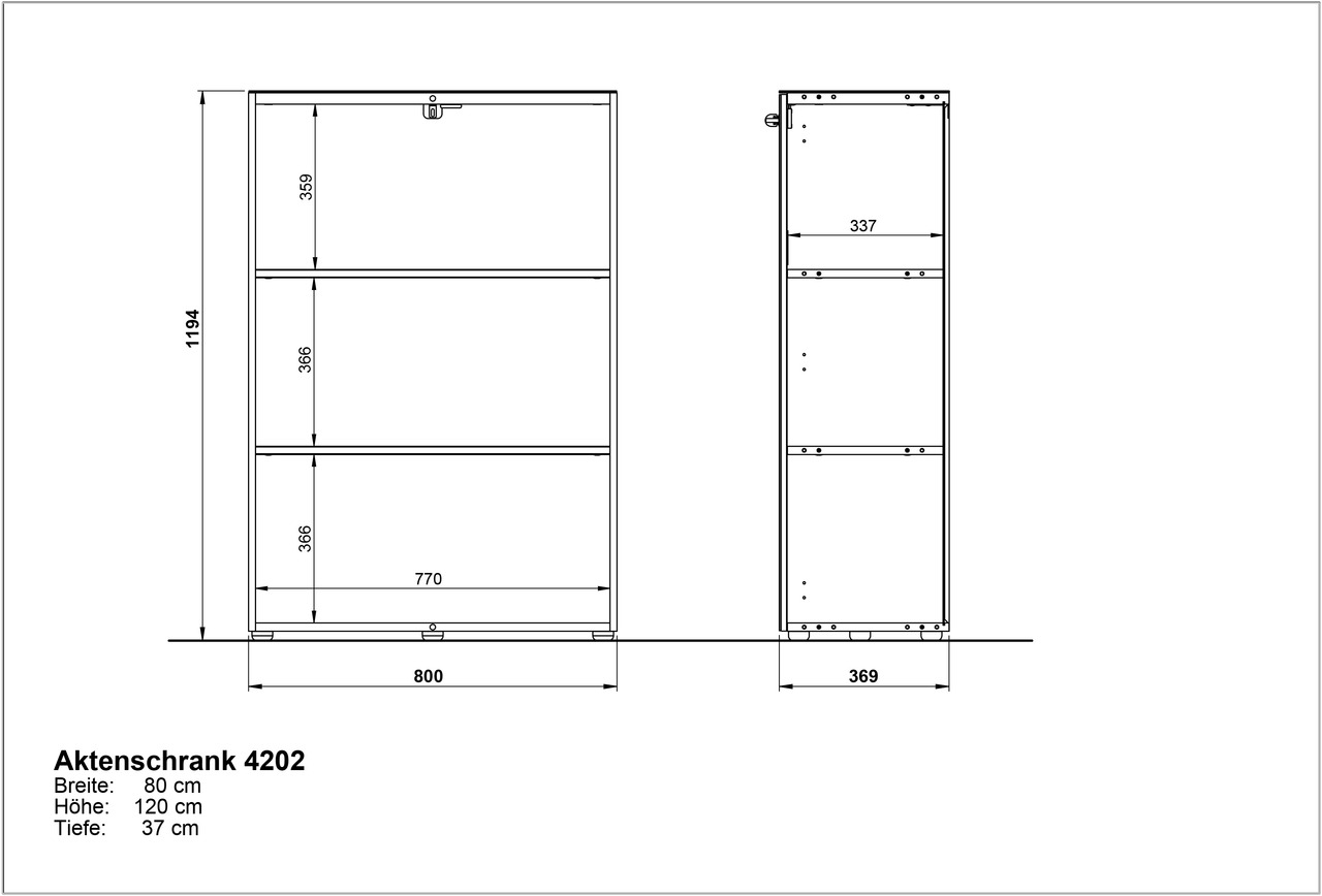 XORA Aktenschrank niedrig MATERNO