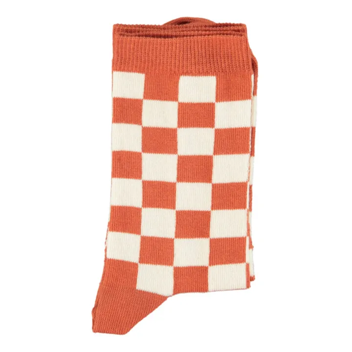 Piupiuchick Chaussettes Carreau | Terracotta