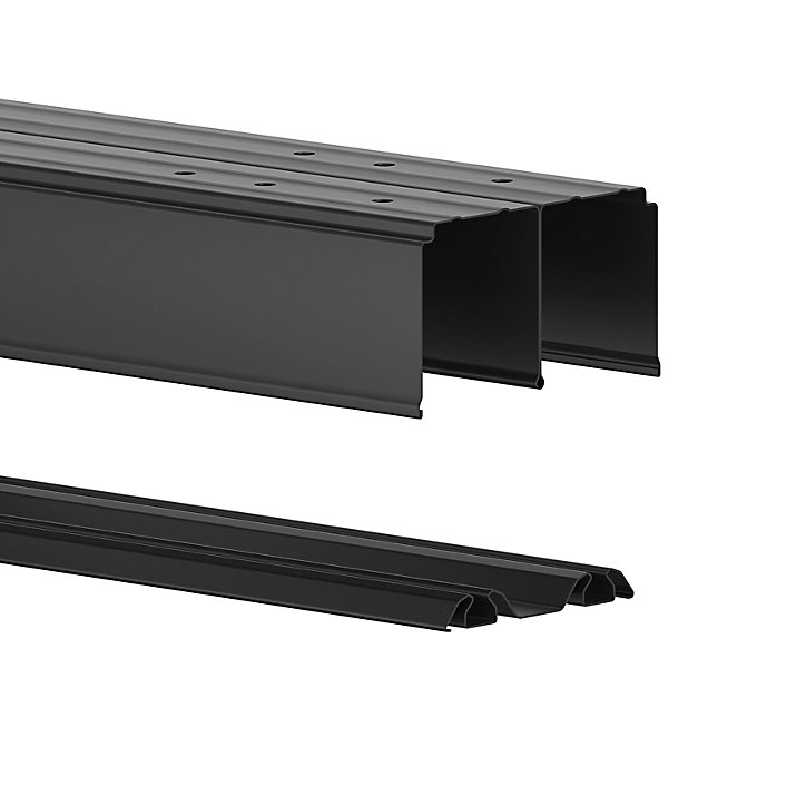 Kit rails de portes coulissantes GoodHome Arius noir 180 cm