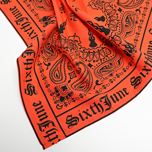 Foulard Bandana Orange Noir