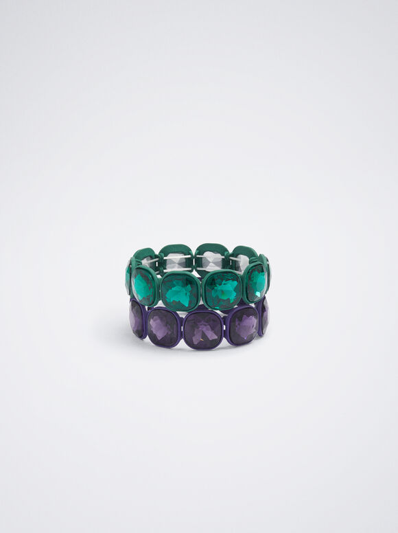 Conjunto de pulseiras de cristal - Multicolorido