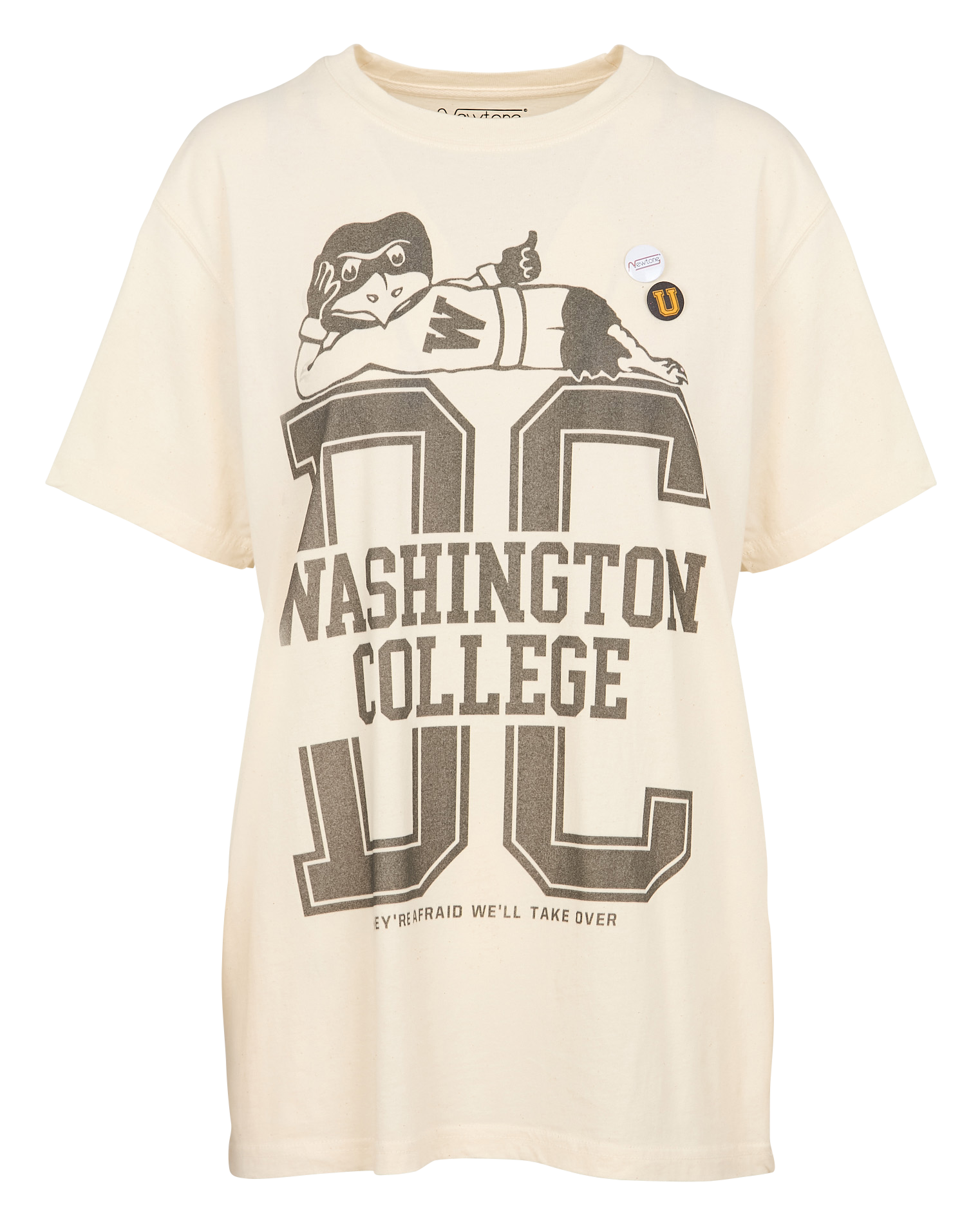 TRUCKER WASHINGTON - Tee-shirt imprimé à pins en coton | Beige