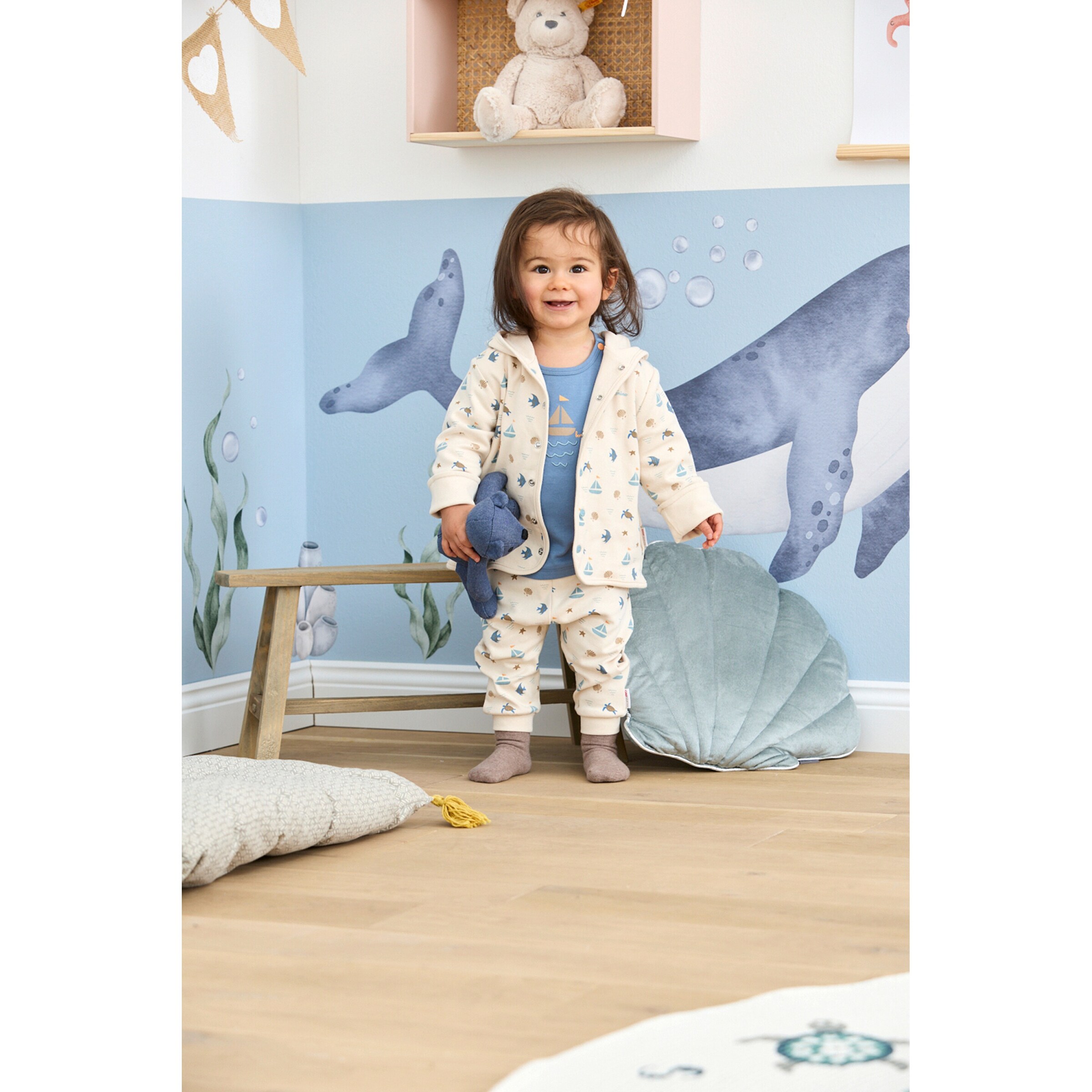Bornino - Sea Life Wendejacke mit Kapuze Maritim natur/bunt