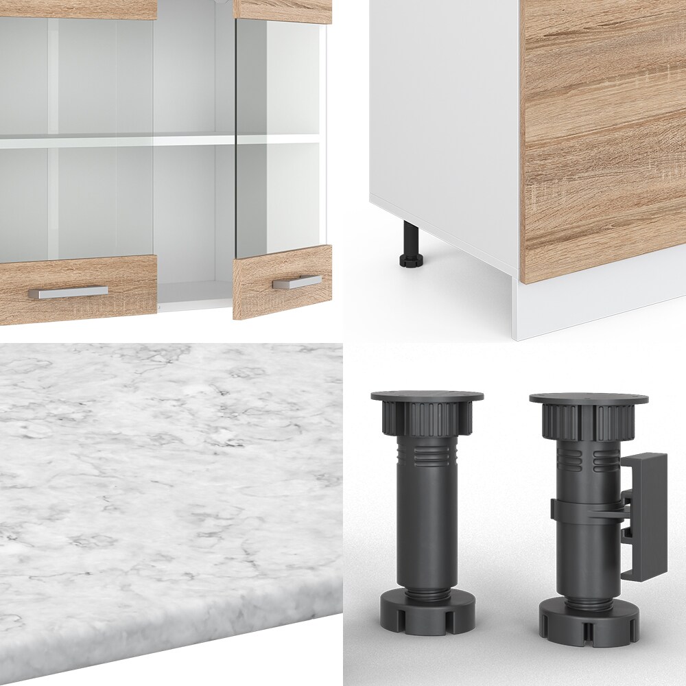 VICCO KÜCHE R-LINE 300 CM KÜCHENZEILE KÜCHENBLOCK EINBAUKÜCHE – SONOMA EICHE