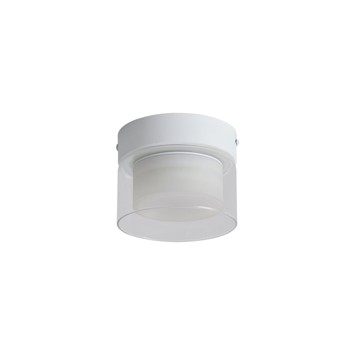 Moderne plafondlamp wit met helder glas  - Puck