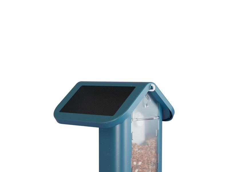 Birdbuddy Futterspender 2.0 mit Solardach und AI Vogelerken Vogelhaus mit integrierter Kamera und Solardach