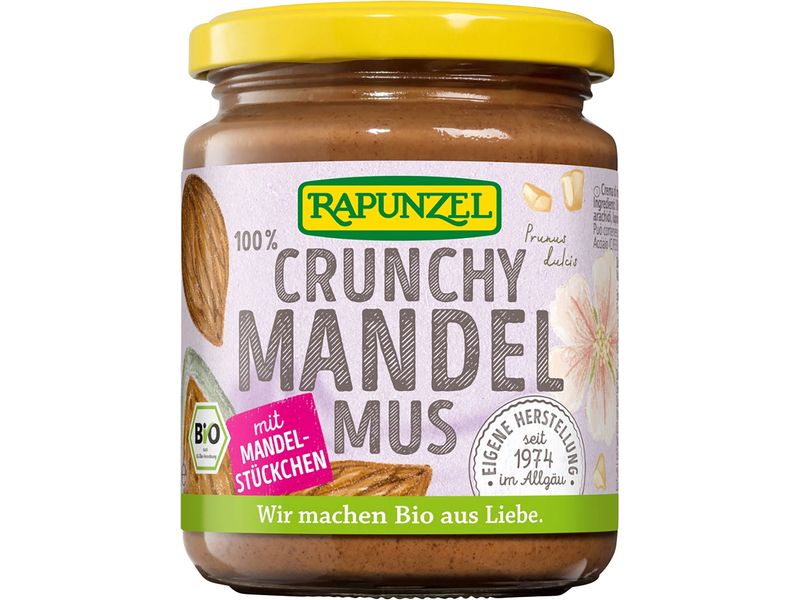 Rapunzel Brotaufstrich Crunchy Mandelmus Glas 250g Bio-zertifizierter Brotaufstrich