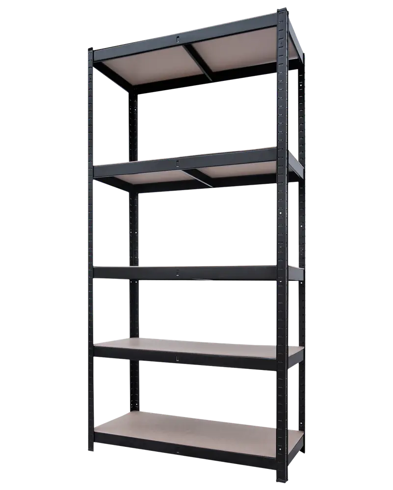 Stålreol med 5 hylder 180 x 90 x 40 cm