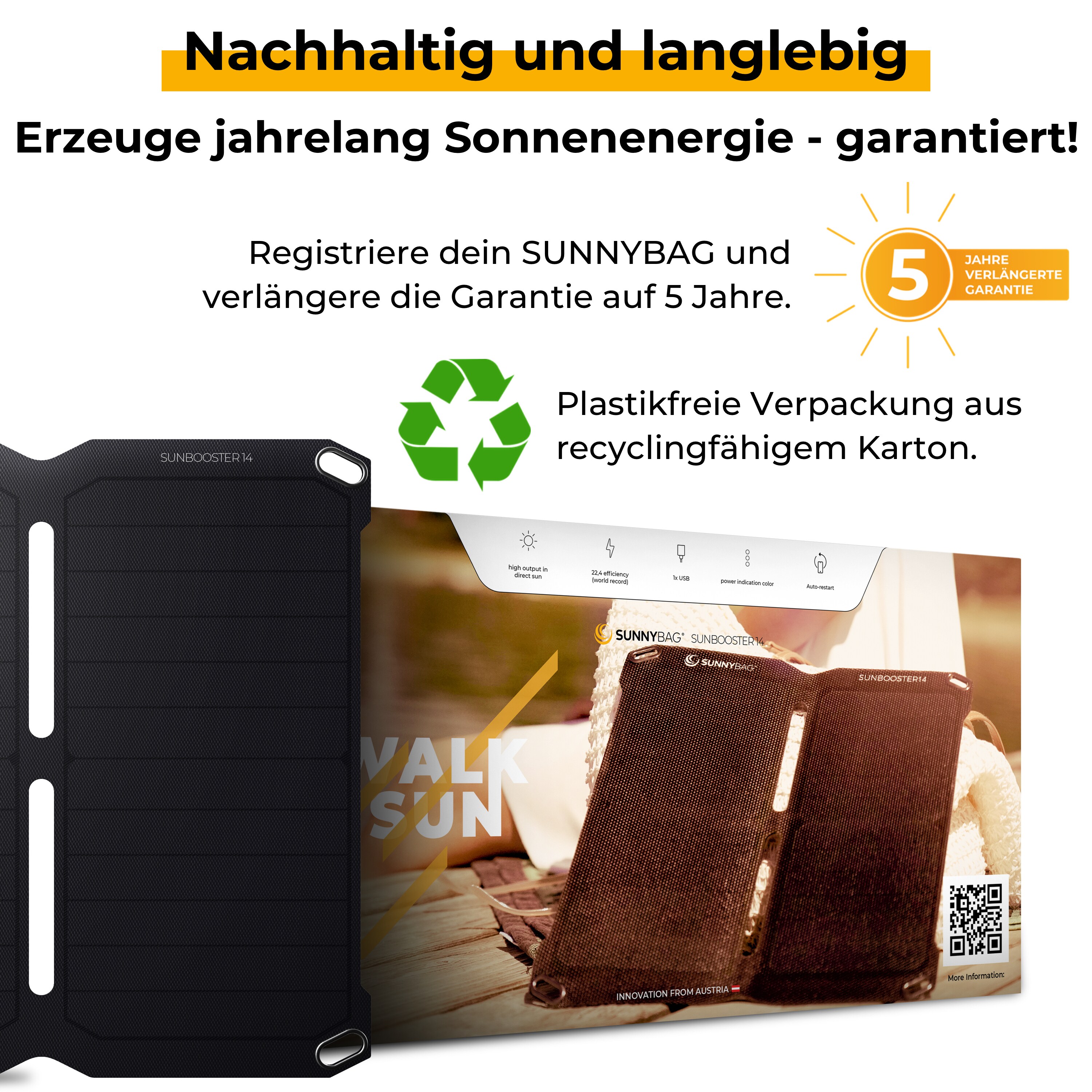 Sunnybag Sunbooster 14 Solarpanel, schwarz