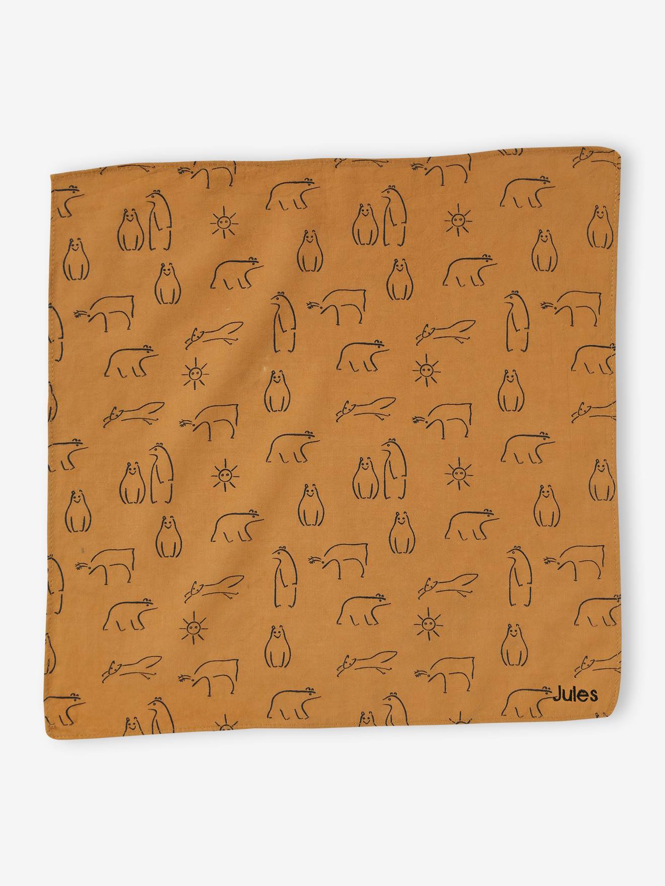Manta para bebê personalizável com estampa de animais para meninos, cor bronze.