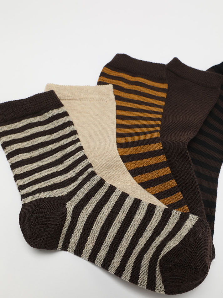 Pacote com 5 pares de meias compridas estampadas - Cores sortidas