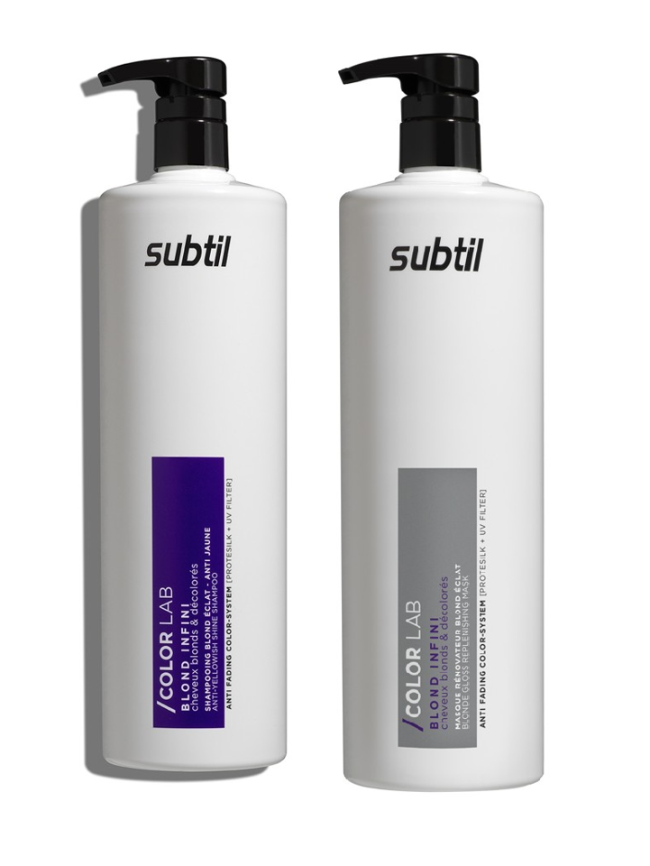 Subtil Color Lab Care - Blond Shampoo 1000 ml + Subtil Color Lab Care - Blond Mask/Conditioner 1000 ml