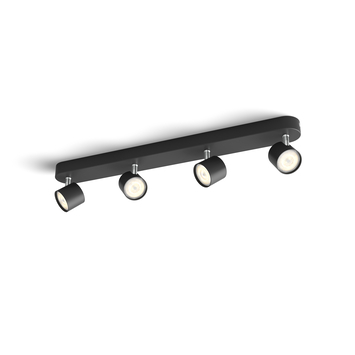 Philips opbouwspot Star 4-lichts zwart