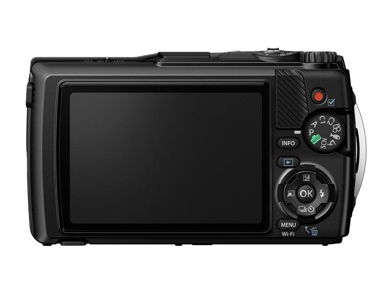 OM-System Fotokamera TG-7 Schwarz Entwickelt für Adrenalinjunkies, die schnelle Action unter extremen Bedingungen festhalten wollen