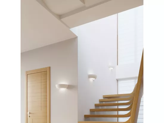 Sollux Applique murale à 1 ampoule en céramique blanche, E27