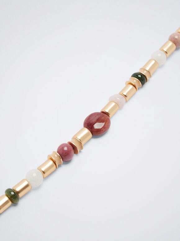 Colar Multicolorido com Pedra - Multicor