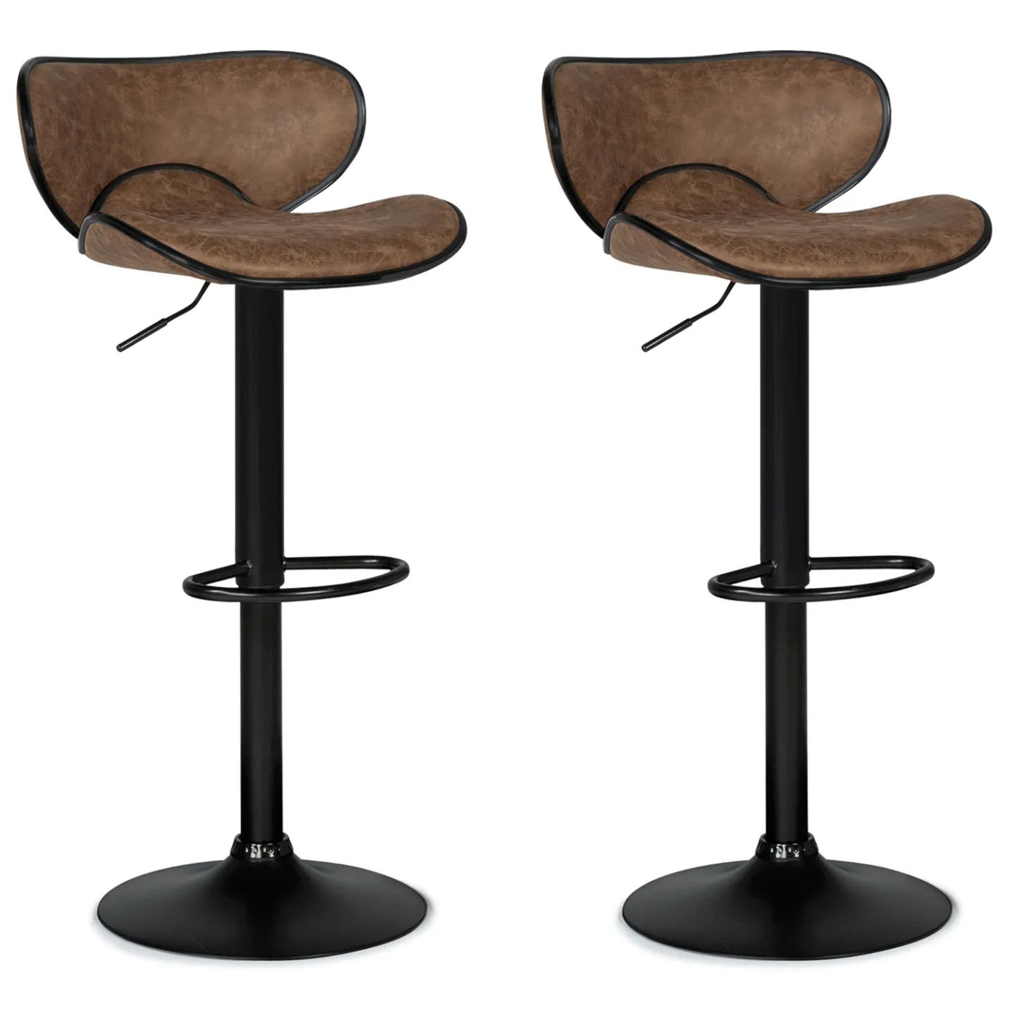 Lot de 2 tabourets de bar SAM marron vintage