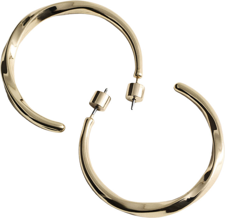 MANGO Twisted hoop earrings Gold
