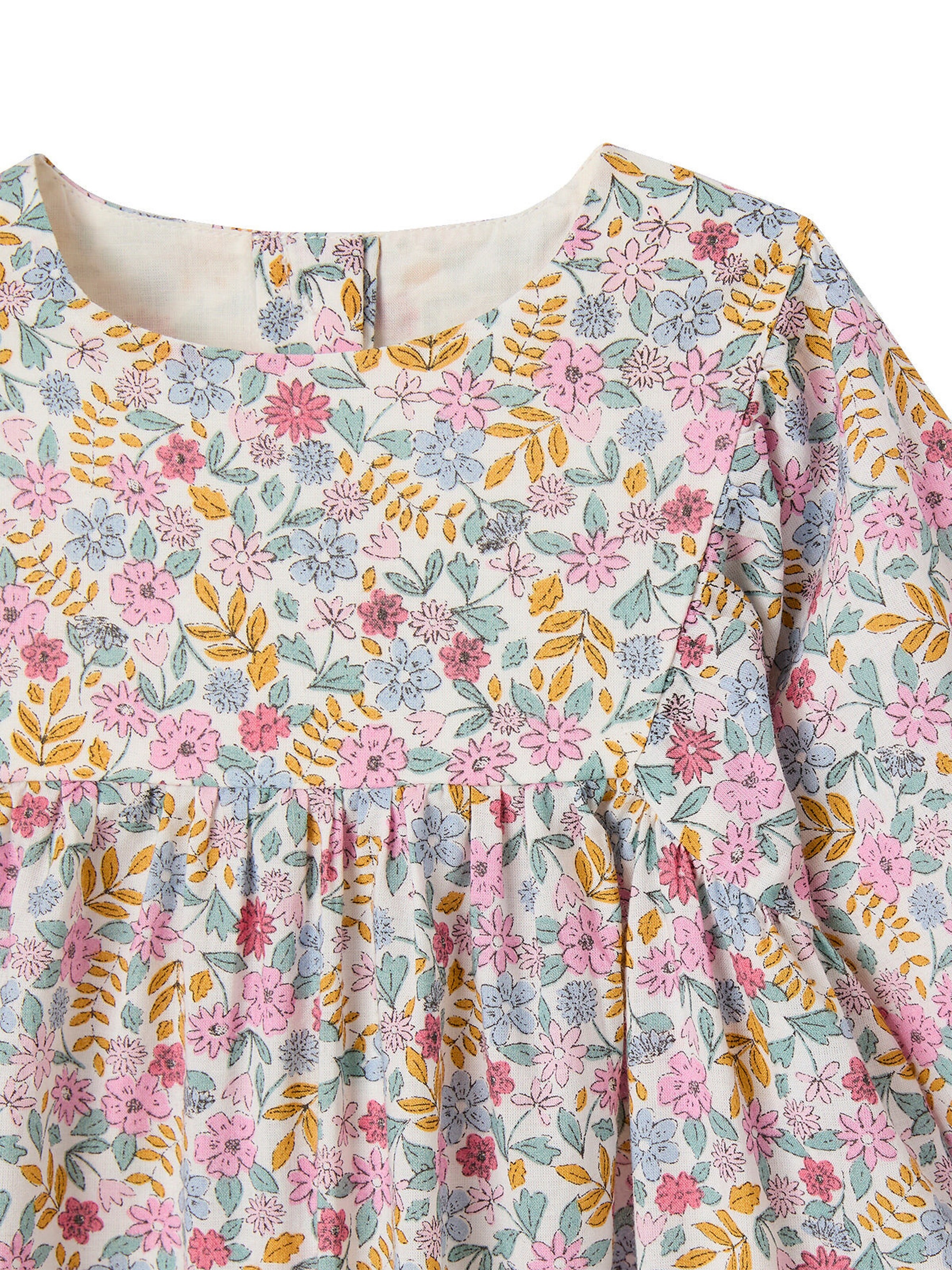 Vertbaudet Mädchen Baby-Set mit Blumen: Kleid & Haarband mehrfarbig