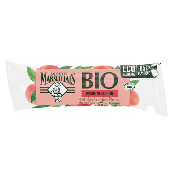Gel de banho Le Petit Marseillais Organic Peach Nectarine Eco-Refil 250ml