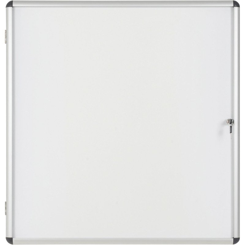 Vitrine intérieure acier laqué porte battante cadre aluminium Bi-Office Enclore -12 feuilles
