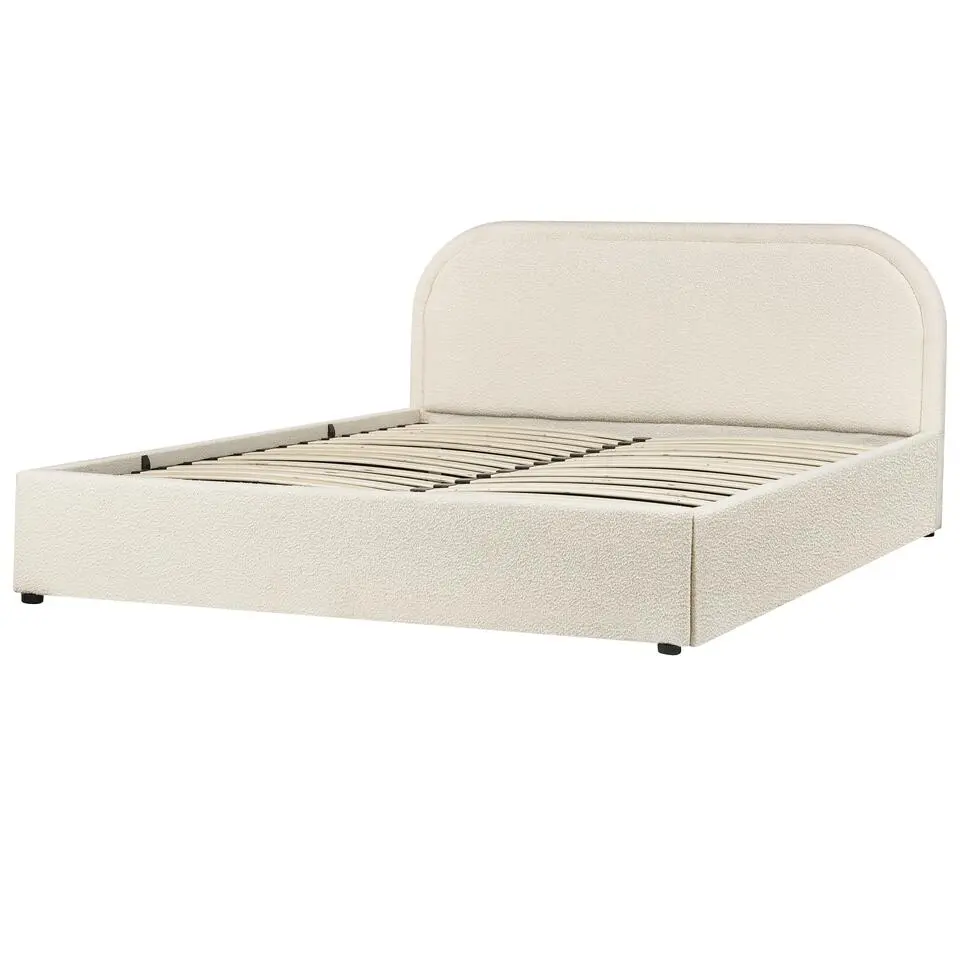 QUILLIEN - Bed met opbergruimte - Beige - 160 x 200 cm - Polyester