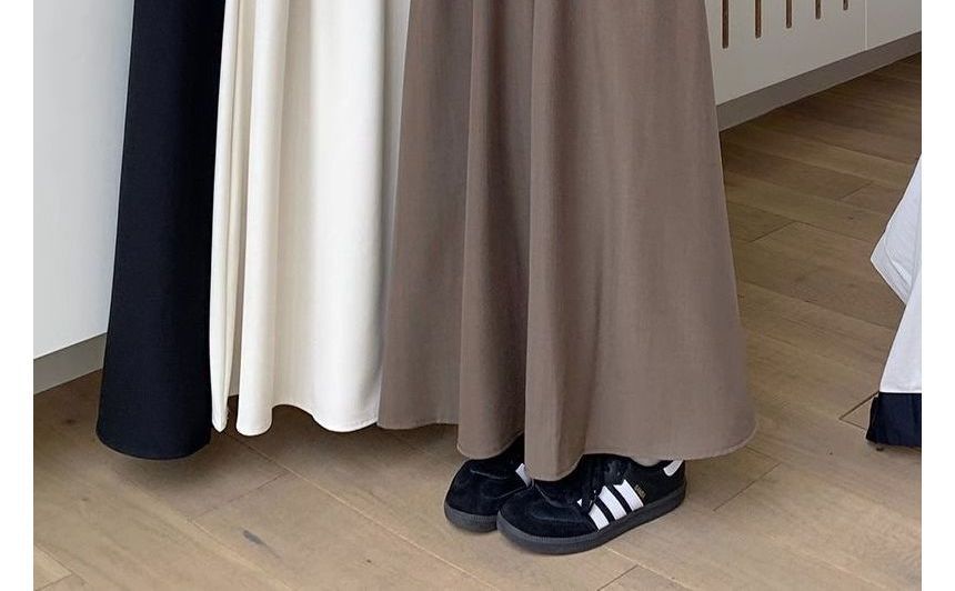 Metticus - Hoge taille effen maxi A-lijn rok