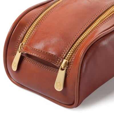 Sonnenleder Kulturtasche klein, Natur