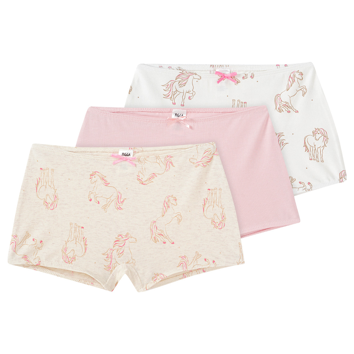 Yigga 3 Mädchen Pantys im Set beige / weiss / rosa
