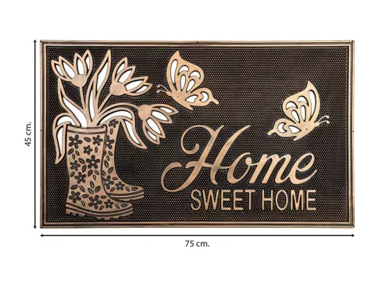 Tapis en caoutchouc avec finition cuivre noir 45x75