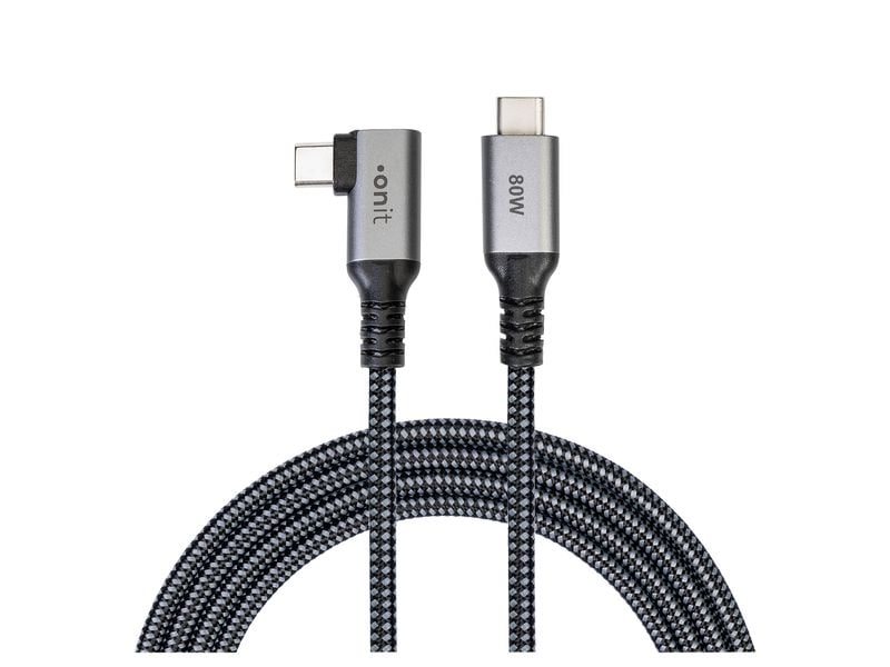 onit USB4-Kabel Pro USB C - USB C 3 m, Abgewinkelt Verbindungskabel mit rechtwinkligem Stecker an einem Ende