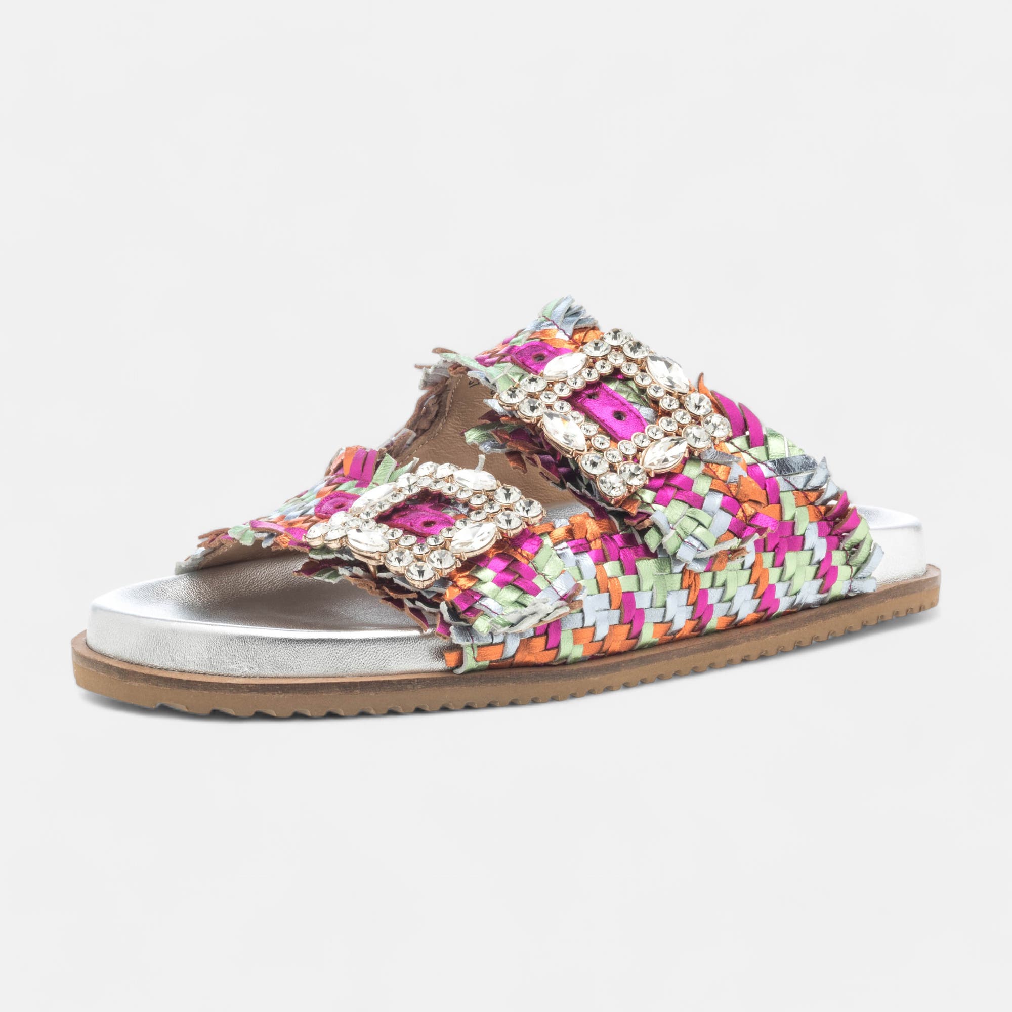 Mules Femme en cuir multicolore