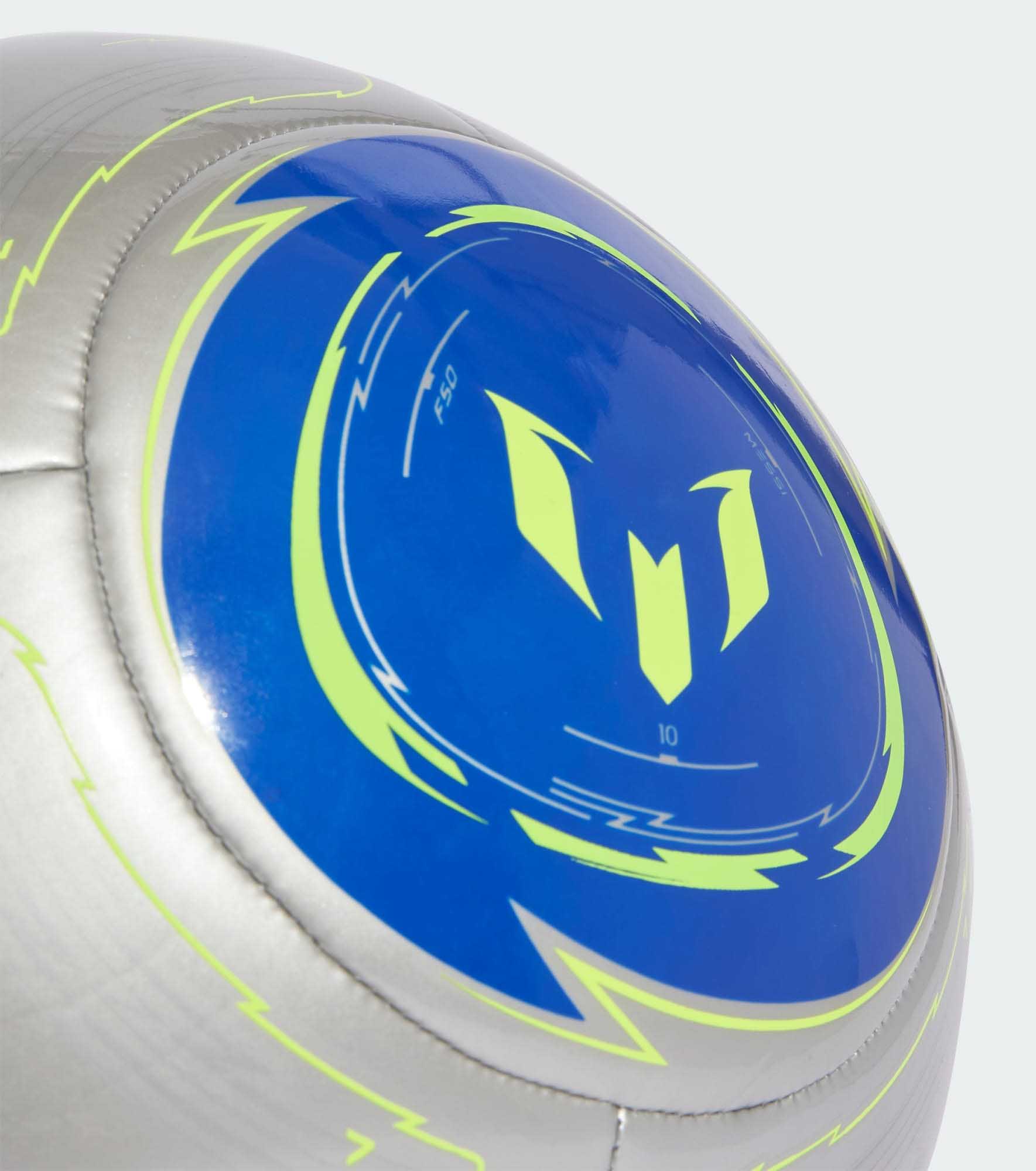 Messi Club Ball Silver Metallic/Lucid Blue/Solar Yellow