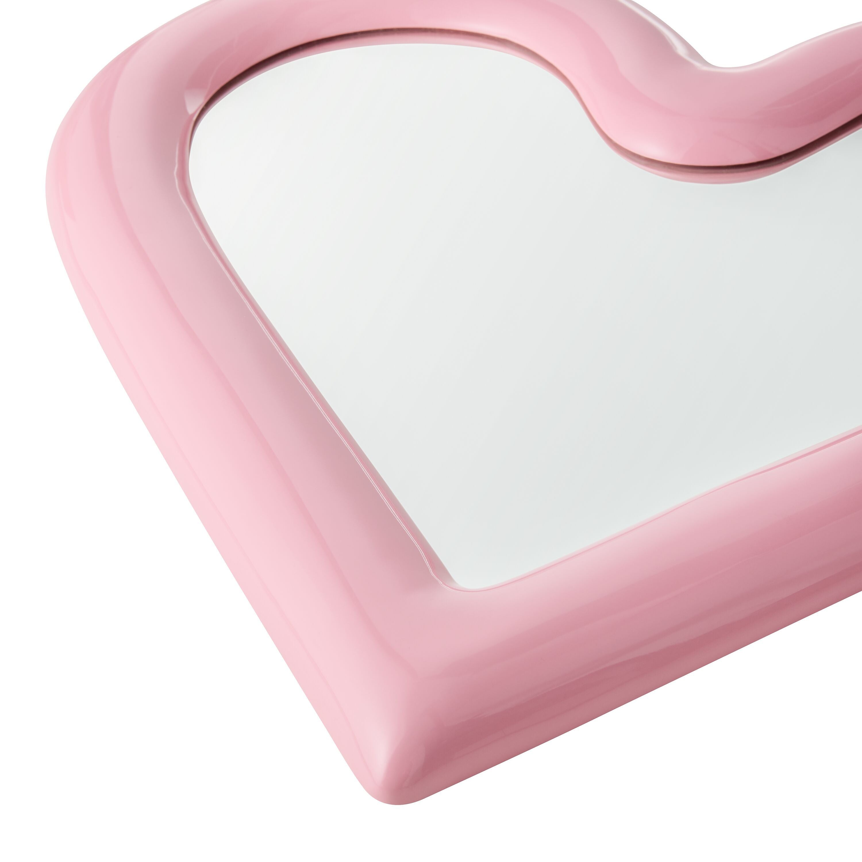 SE-ZIGERLI Herz Spiegel Pink52.5x2.5x50 - Pink / B: 52.5 cm x T: 2.5 cm x H: 50.0 cm