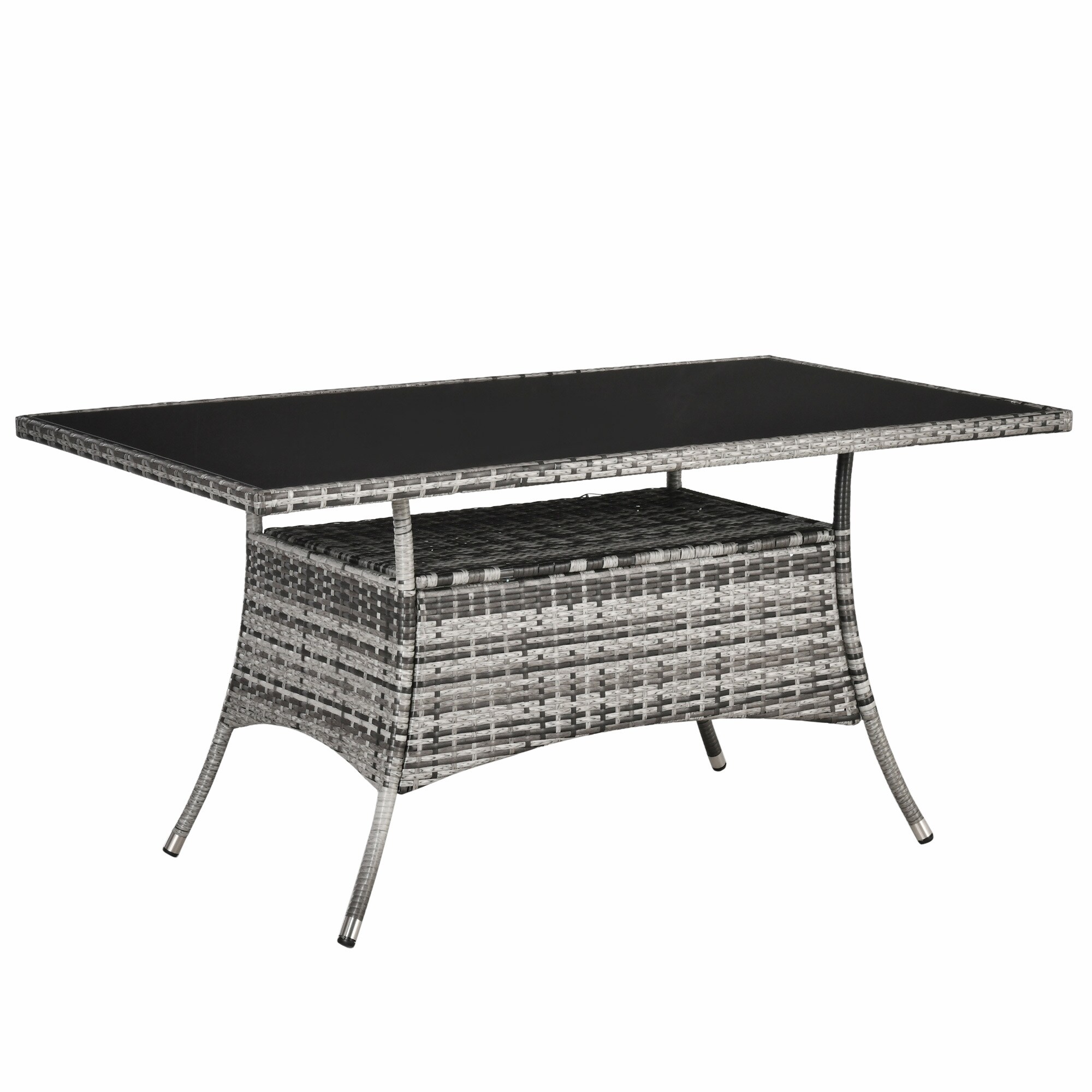 Outsunny Gartentisch mit zusätzlichem Mittelfach bunt 150L x 85B x 74H cm
