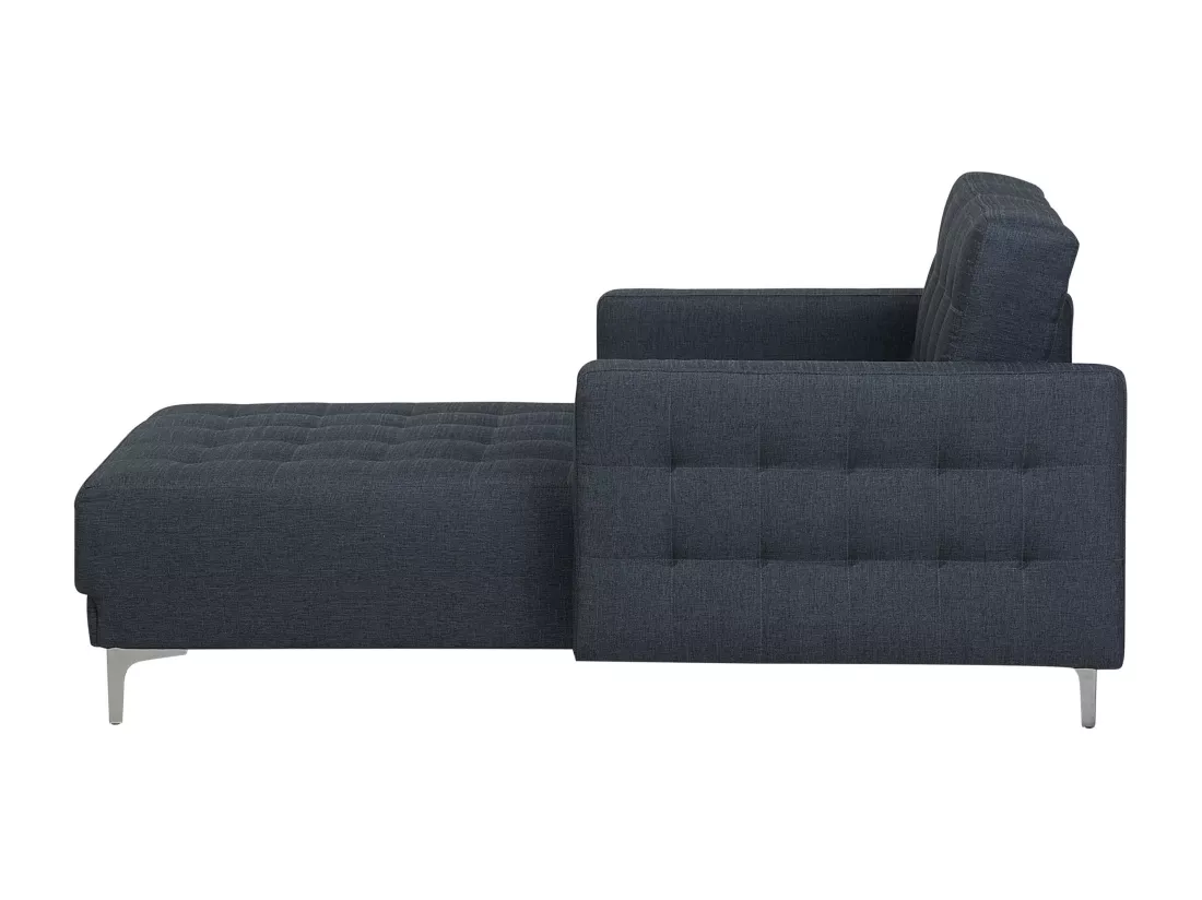 Chaise longue en tissu gris foncé ABERDEEN